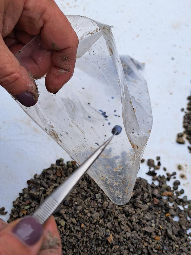 Found Yogo crystal in pile