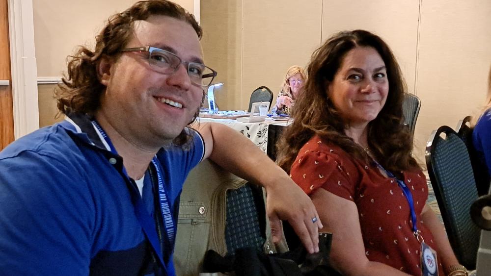 Travis and Paola at workshop
